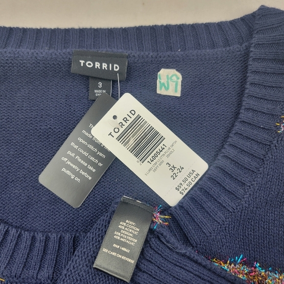 NWT Torrid tinsel stripe holiday sweater in size 3 (3XL) - Picture 7 of 7